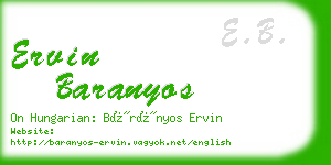 ervin baranyos business card